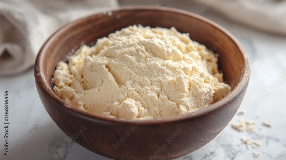 Bowl of Flour for Homemade Baking with Ingredients Ready in a Kitchen Setting Bowl of Flour for Homemade Baking with Ingredients Ready in a Kitchen Setting