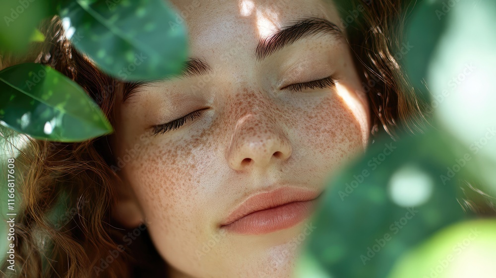 Serene Young Woman Embracing Nature in a Mindful Moment of Inner Peace and Wellness Serene Young Woman Embracing Nature in a Mindful Moment of Inner Peace and Wellness