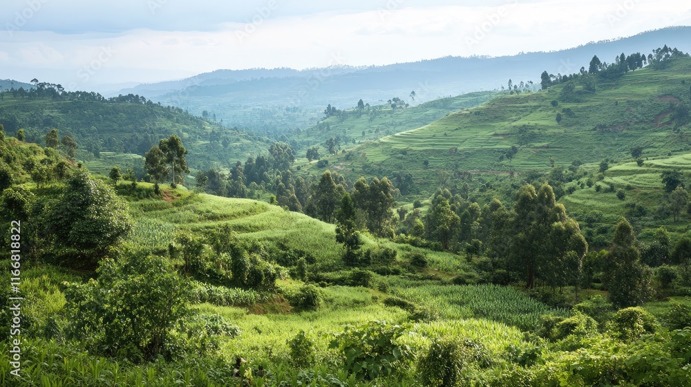 Vibrant green hills and flourishing trees create a lush landscape showcasing the beauty of nature's serene environment. Vibrant green hills and flourishing trees create a lush landscape showcasing the beauty of nature's serene environment.