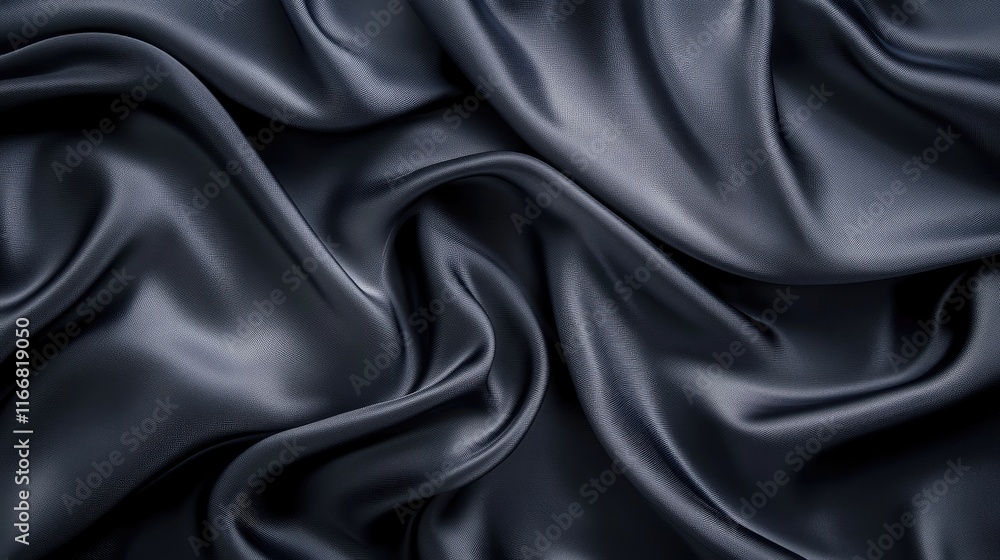 Elegant gray silk fabric waves creating a smooth flowing texture backdrop for design projects or luxury presentations Elegant gray silk fabric waves creating a smooth flowing texture backdrop for design projects or luxury presentations