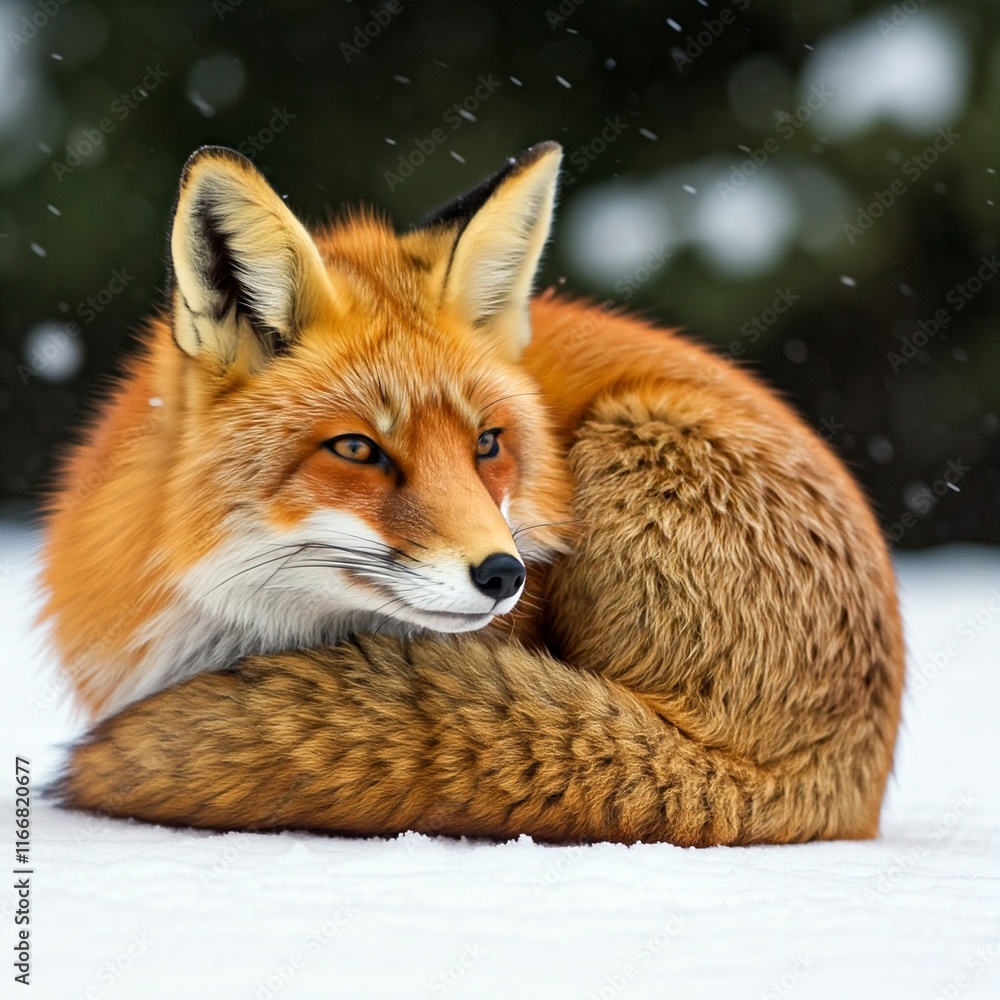 Naklejka premium red fox in the snow