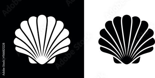 Scallop logo. Isolated scallop  on white background