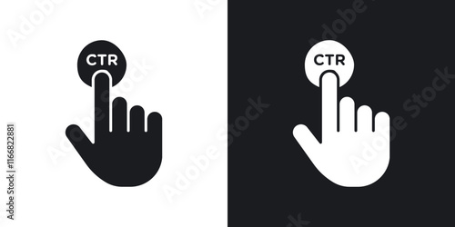 CTR icons in solid black and white colors