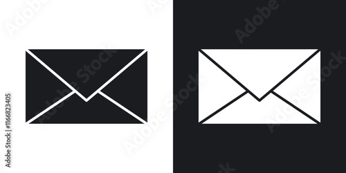 email icons in solid black and white colors