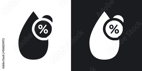 Humidity icons in solid black and white colors