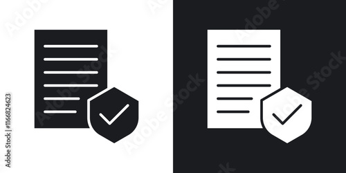 Insurance policy icons in solid black and white colors