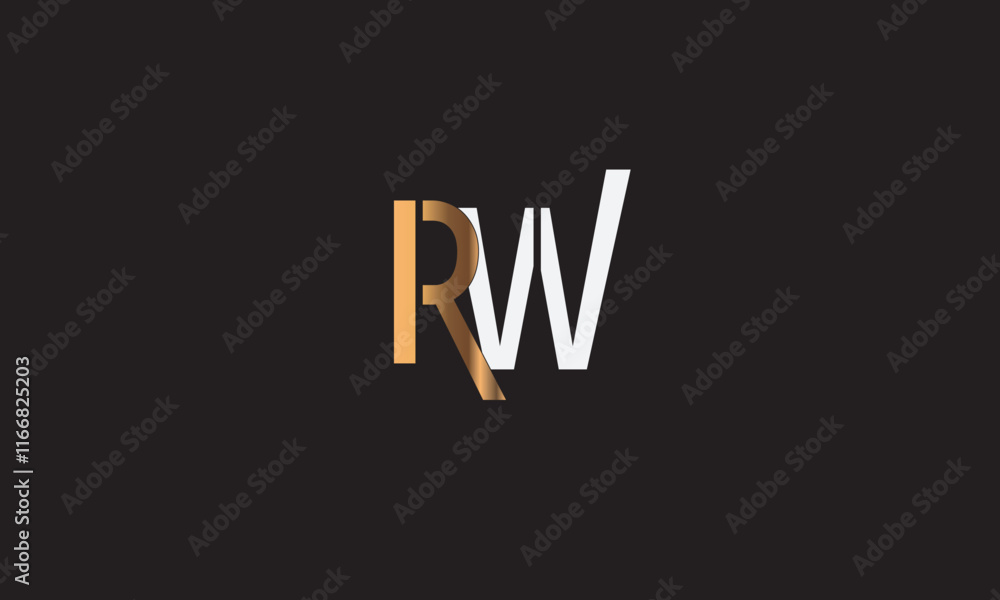 RW, WR, R , W , Abstract Letters Logo Monogram RW, WR, R , W , Abstract Letters Logo Monogram