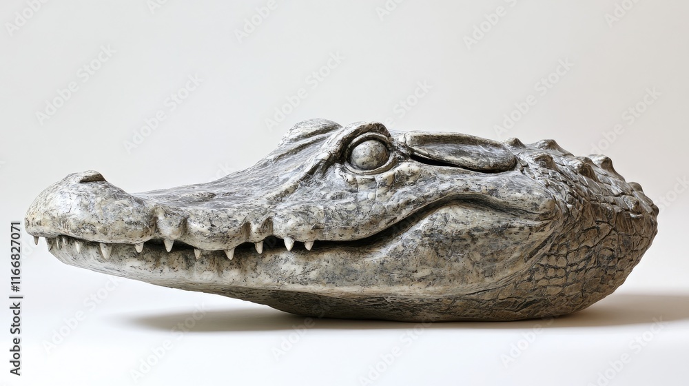 Obraz premium Crocodile skull replica detailed anatomy wildlife sculpture artistic display