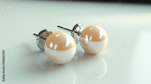 Vintage pearl earrings, isolated on white background for timeless jewelry visuals