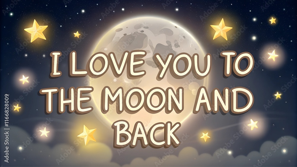 I love you to the moon and back: night sky with stars and moon I love you to the moon and back: night sky with stars and moon