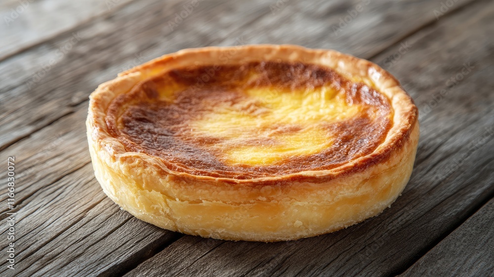 Classic Quiche Lorraine baked to perfection on a rustic wooden table showcasing its golden crust and creamy filling. Classic Quiche Lorraine baked to perfection on a rustic wooden table showcasing its golden crust and creamy filling.