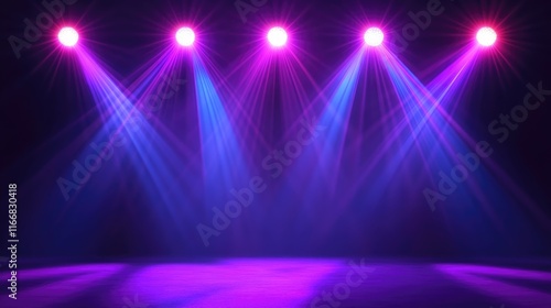 Vibrant Stage Lights and Colorful Background in Concert Setting with Energetic Crowd Atmosphere photo