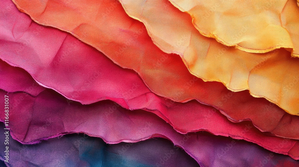 Vibrant Crepe Paper Texture in Layers with Rich Color Gradients for Background or Craft Use Vibrant Crepe Paper Texture in Layers with Rich Color Gradients for Background or Craft Use