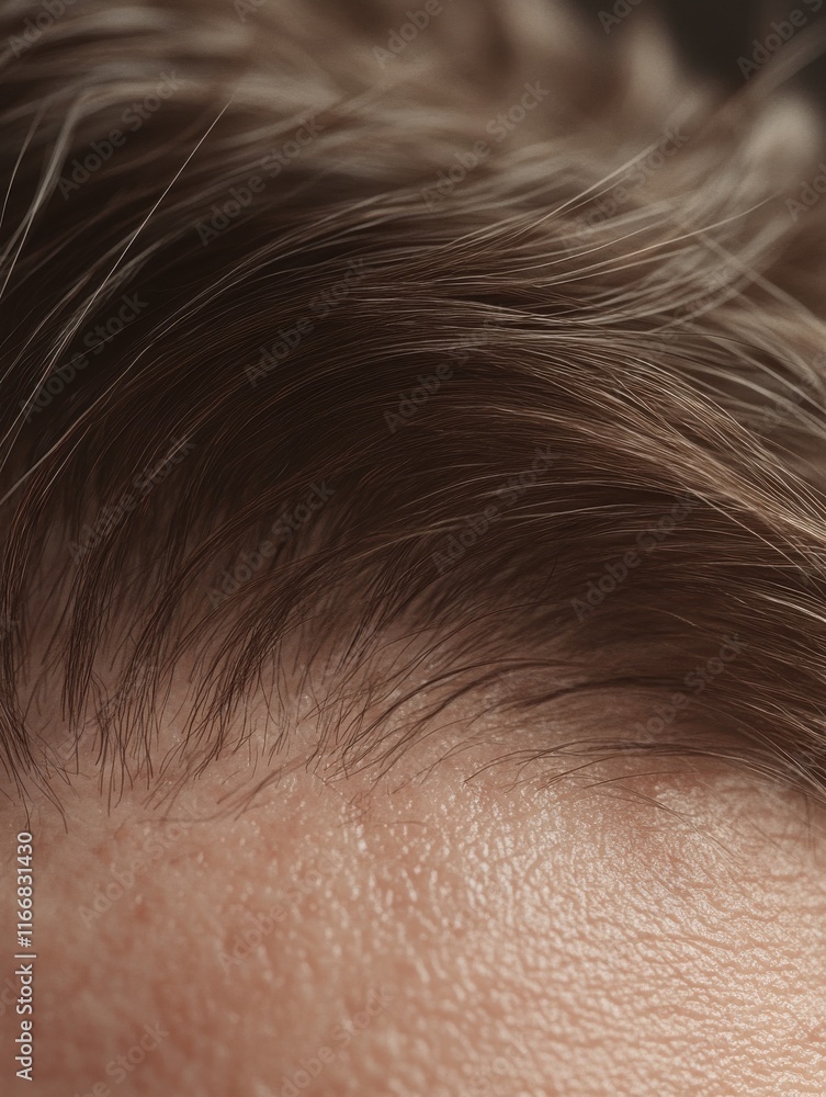 Close-up of textured hair, showcasing a blend of light brown and dark brown strands against skin. Close-up of textured hair, showcasing a blend of light brown and dark brown strands against skin.