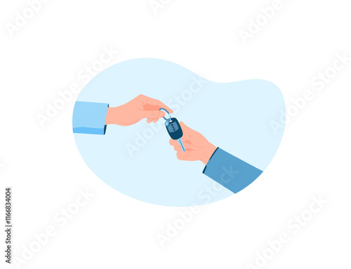 buying renting parking car carsharing service vector illustration hand agent salesman owner holding automatic remote auto key customer sale purchase deal automobile clipart