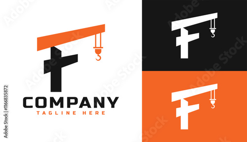 F Letter Logo With Crane