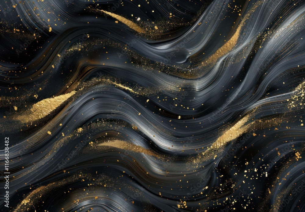 Abstract black and gold wave texture. Abstract black and gold wave texture.