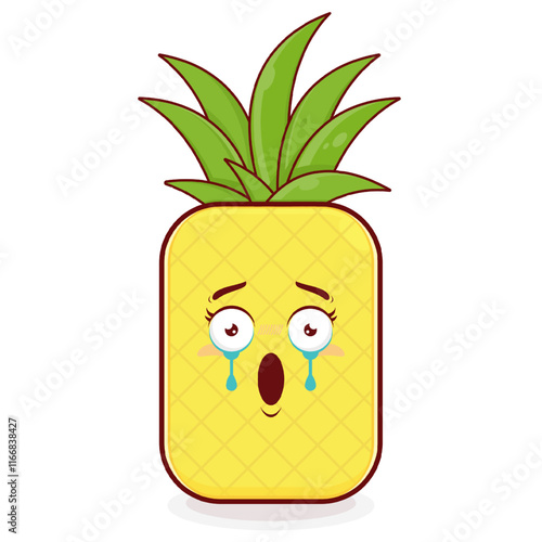 pineapple scared face cartoon cute