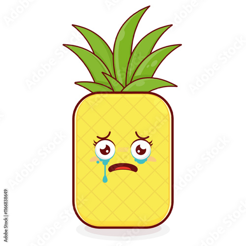 pineapple scared face cartoon cute