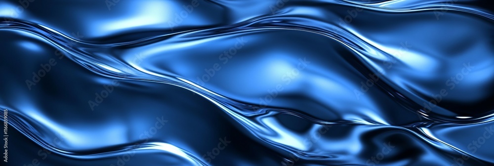 Flowing blue waves create a mesmerizing texture under soft light in a tranquil setting Flowing blue waves create a mesmerizing texture under soft light in a tranquil setting