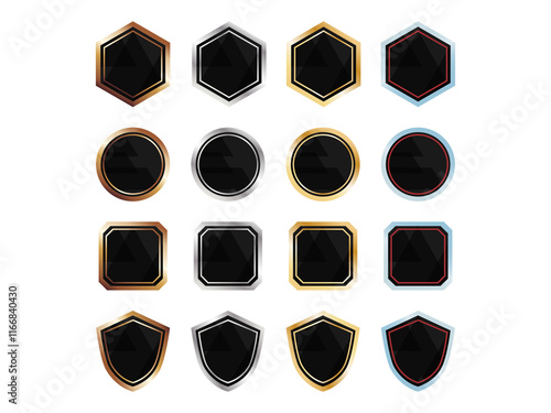 金銀銅プラチナのシール・ラベル・バッジ・アイコン セット