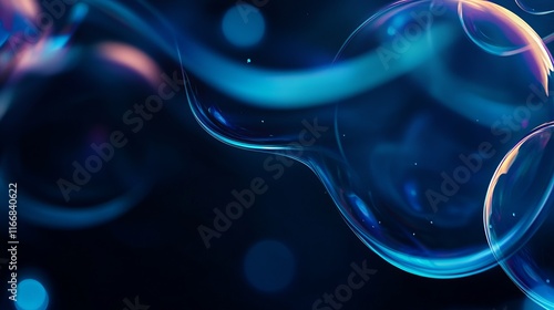 Colorful soap bubbles floating in a dark background create a mesmerizing abstract visual effect photo