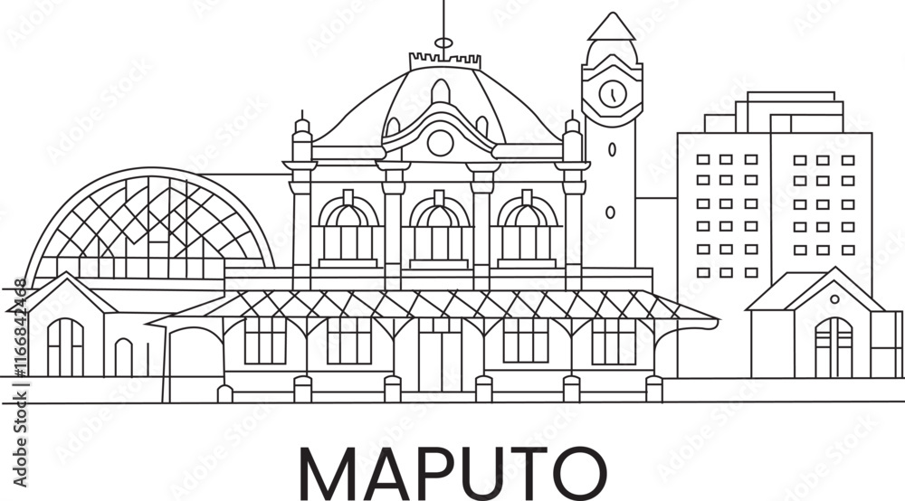 Maputo City Line Draw Simple Minimalist Maputo City Line Draw Simple Minimalist