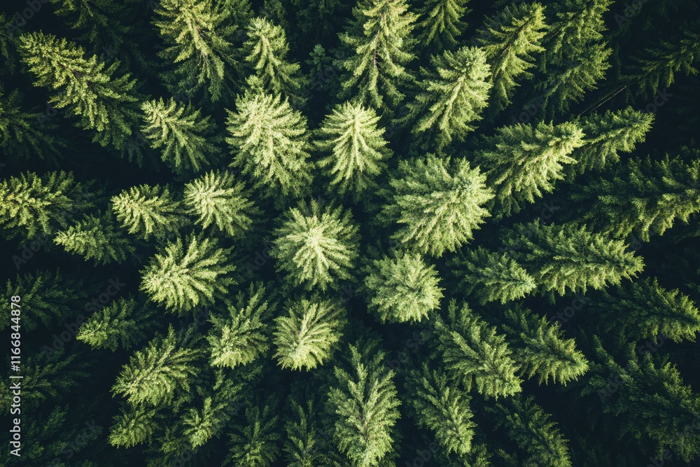 Aerial View of Lush Green Forest Canopy with Dense Pine Tree Growth in Nature Aerial View of Lush Green Forest Canopy with Dense Pine Tree Growth in Nature