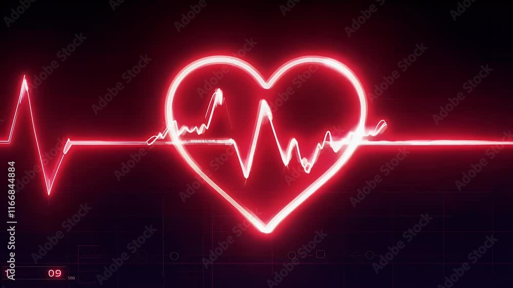 glowing artbeat cardiogram pulsates in looped neon animation perfect love medical alth es intense moments glowing artbeat cardiogram pulsates in looped neon animation perfect love medical alth es intense moments