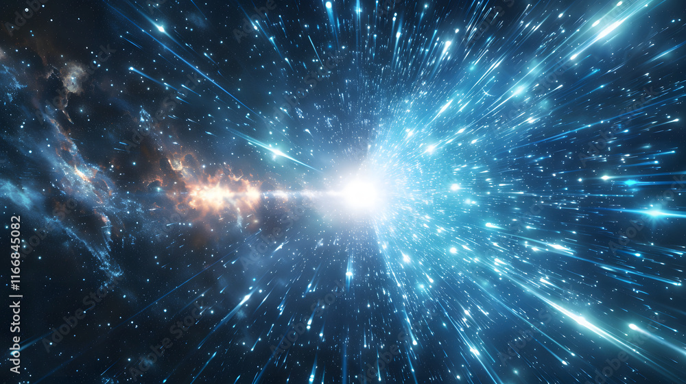 Fototapeta premium Abstract lens flare space or time travel concept background