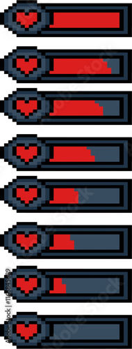 health scale for the game. pixel art