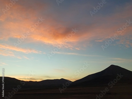 sunset in the mountains