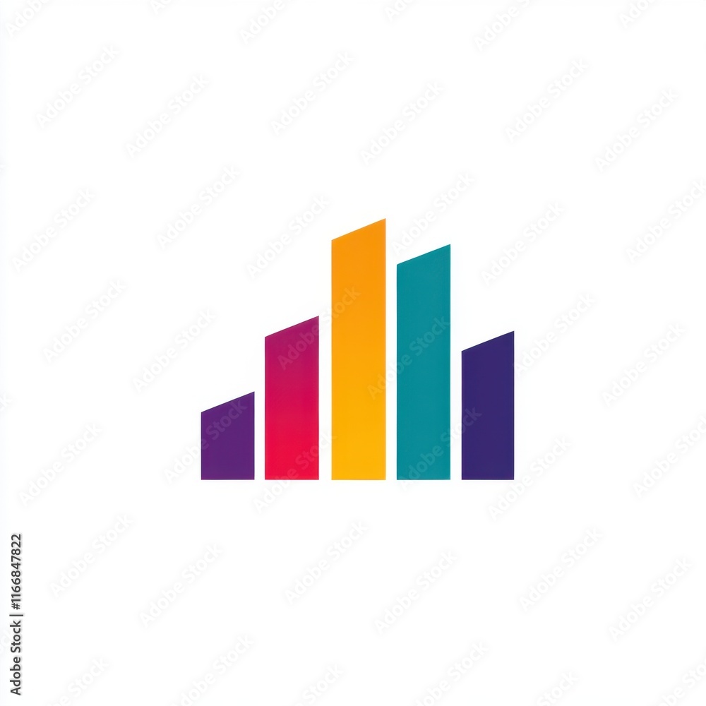 Fototapeta premium Colorful abstract bars representing growth and progress in a modern design.