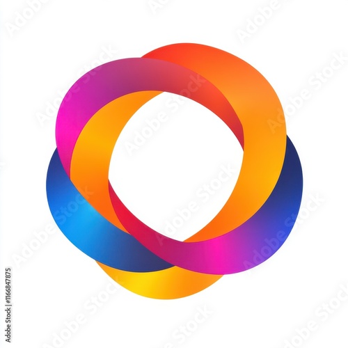 Free Download A vibrant, multicolored logo design featuring intersecting loops in bright hues of orange, pink, and blue. - GFXLoad