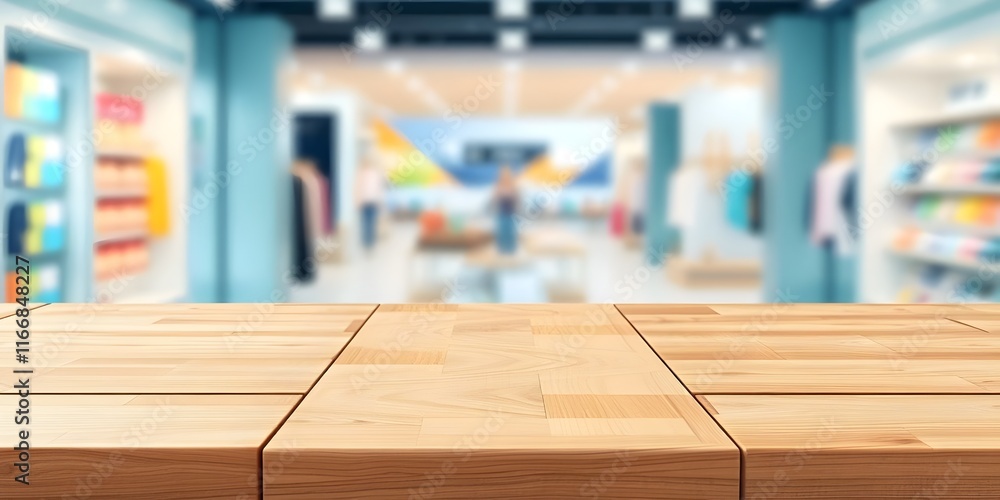 Wooden Plank Tabletop with Blurred Blue Background for Shopping Displays
Wooden Plank Tabletop with Blurred Blue Background for Shopping Displays