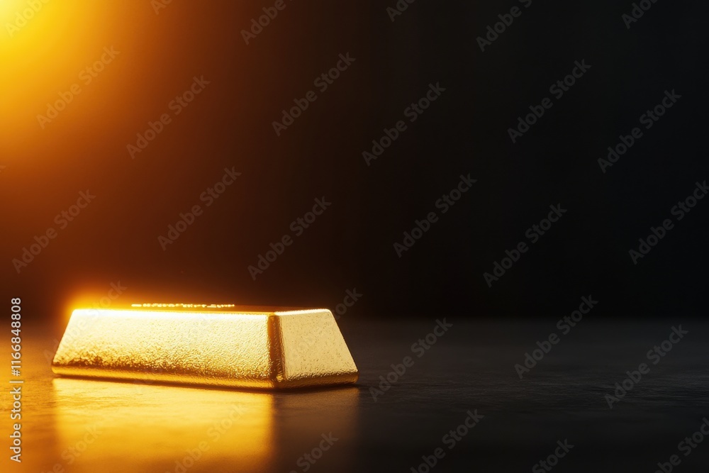 Luxurious modern gold bar display elegant setting photography dim environment close-up view wealth concept Luxurious modern gold bar display elegant setting photography dim environment close-up view wealth concept