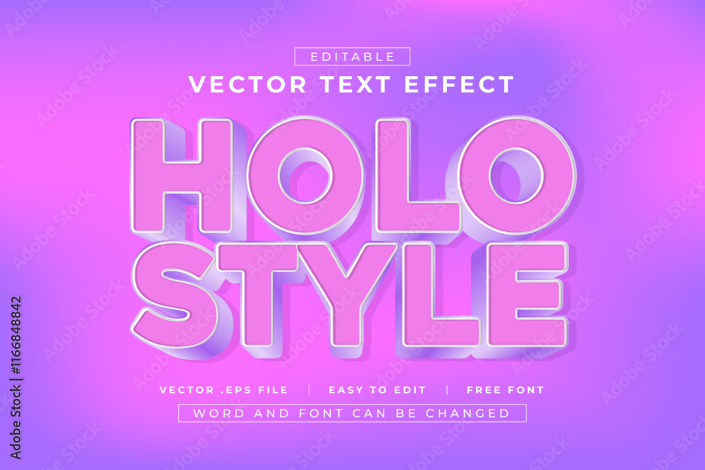 Fototapeta premium Holo Style 3D Editable Text Effect