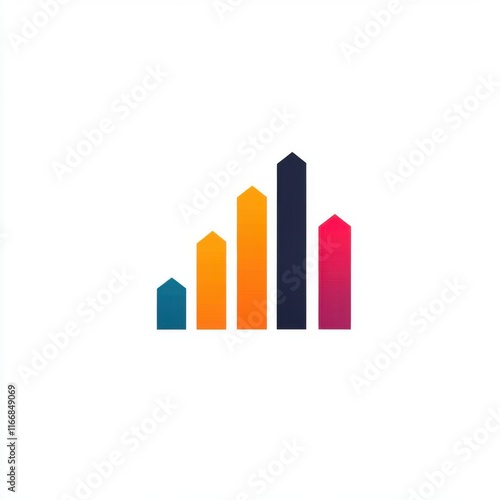 Free Download Stylish bar graph representing growth and progress in vibrant colors. - GFXLoad