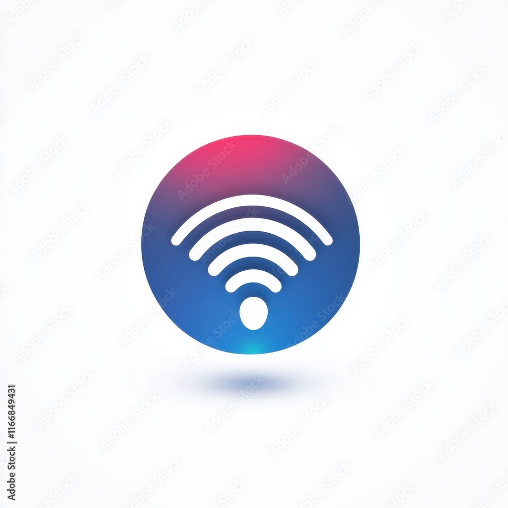 A modern wireless symbol in vibrant colors, representing connectivity and technology. A modern wireless symbol in vibrant colors, representing connectivity and technology.