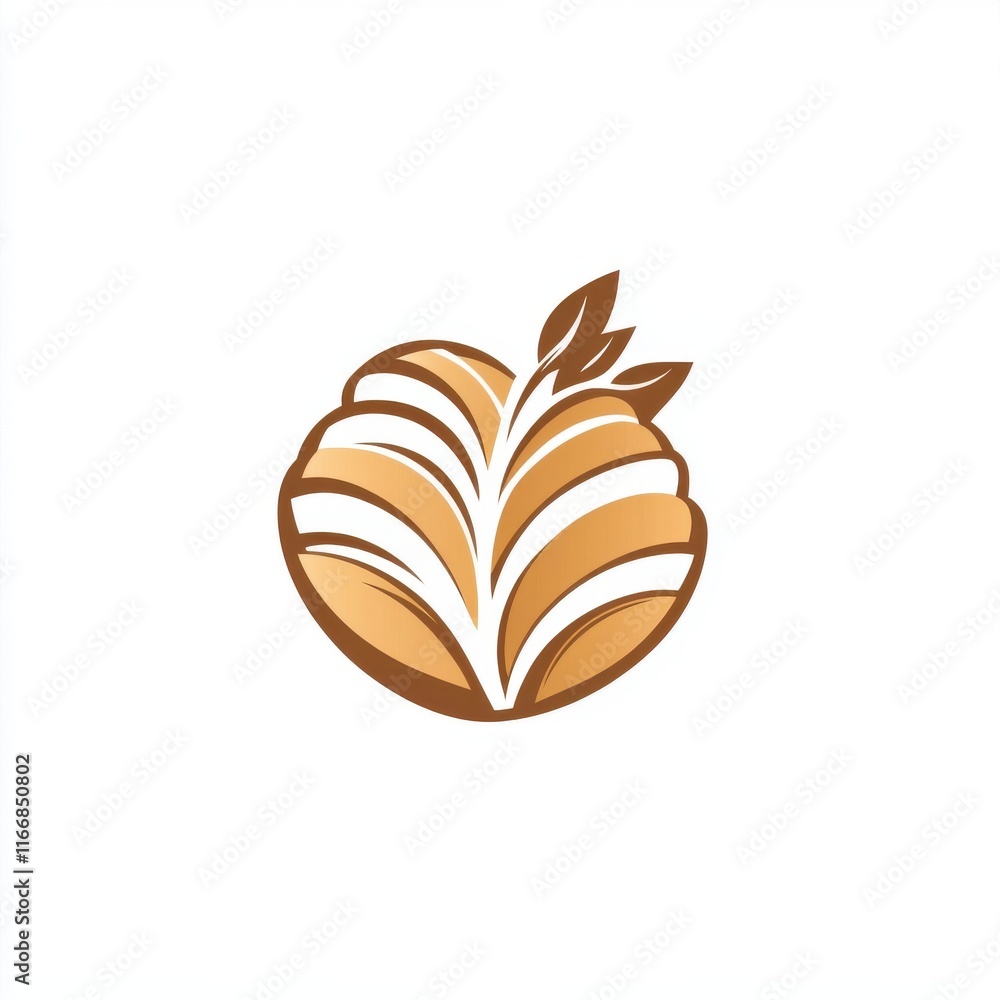 Artistic latte art design resembling a leaf atop a coffee drink.