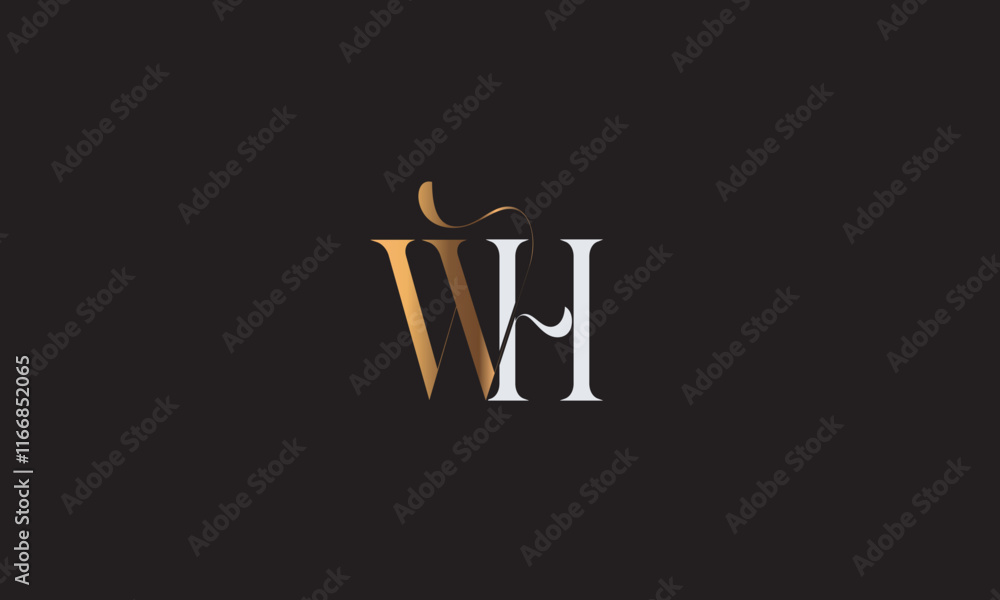 WH, HW, H , W , Abstract Letters Logo Monogram WH, HW, H , W , Abstract Letters Logo Monogram