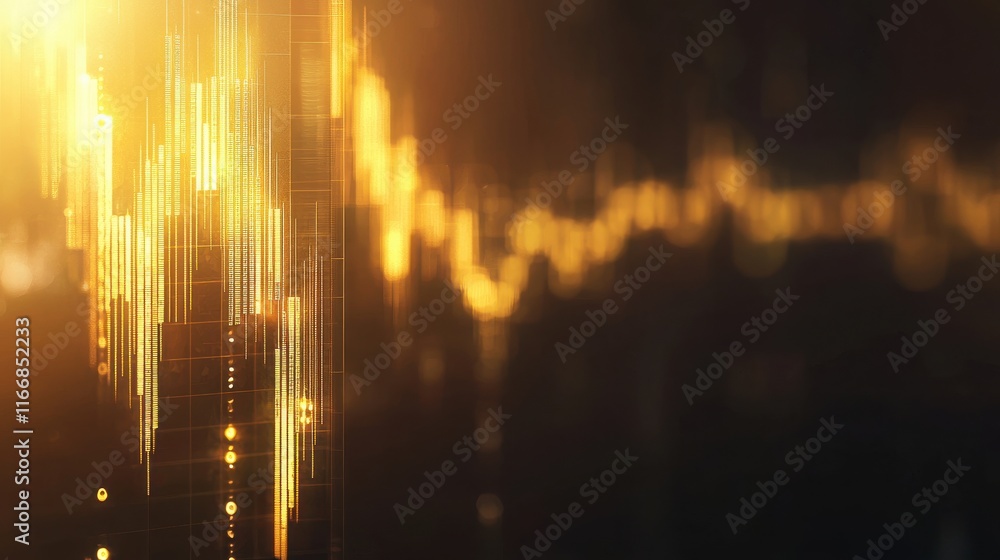 Naklejka premium Dynamic visualization of gold bars in modern finance digital artwork abstract environment futuristic perspective