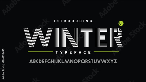 Urban line monogram alphabet and tech fonts. Lines font regular uppercase and lowercase. Vector illustration.
