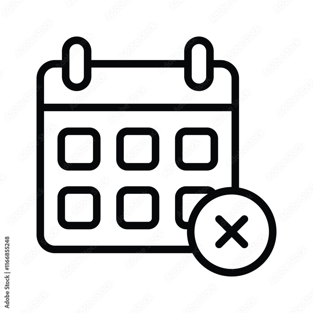 Grab this amazing icon of rejected calendar icon in trendy style Grab this amazing icon of rejected calendar icon in trendy style