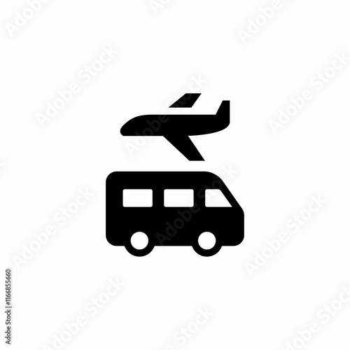 Airport shuttle transportation service icon vector sign
