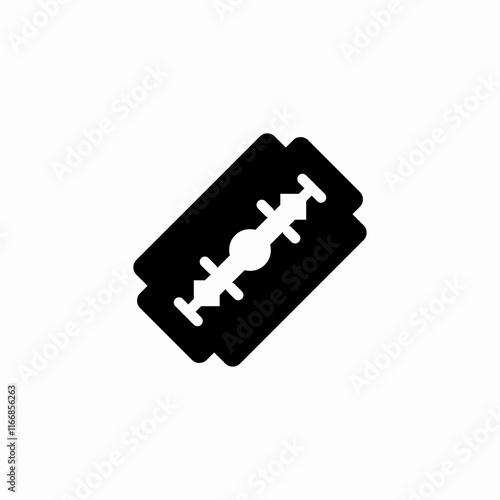 Razor blade cut sharp icon vector sign
