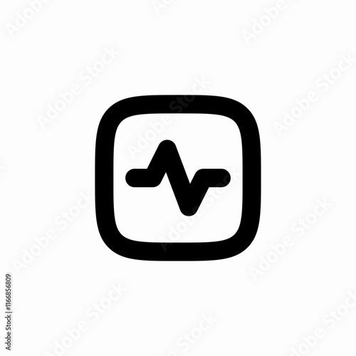 Pulse wave frequency monitor icon vector sign
