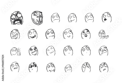 Vectorized image of the internet meme flork on different occasions
