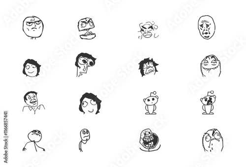 Vectorized image of the internet meme flork on different occasions
