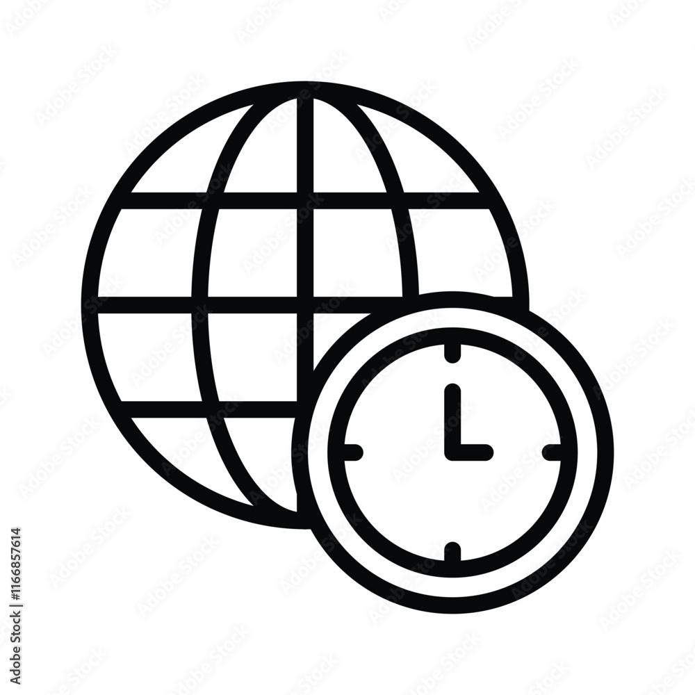 Get this amazing icon of time zone in trendy style Get this amazing icon of time zone in trendy style